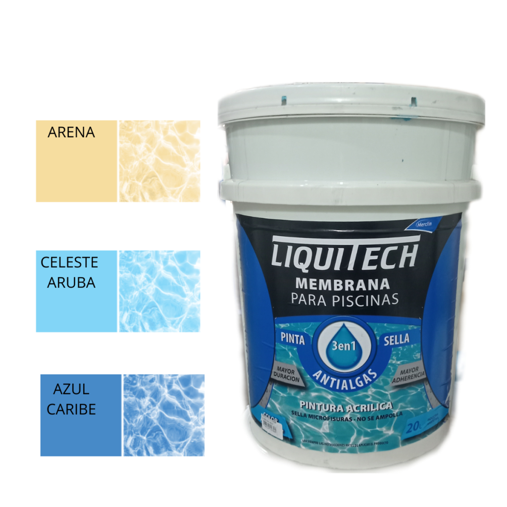 Liquitech Membrana Para Piscinas X Lt Color Arena Celeste Aruba